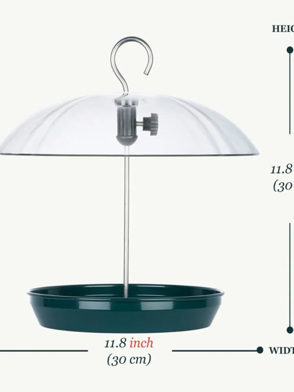 Outdoor Adjustable Platform Bird Feeder with Clear Dome(1 Pack)
